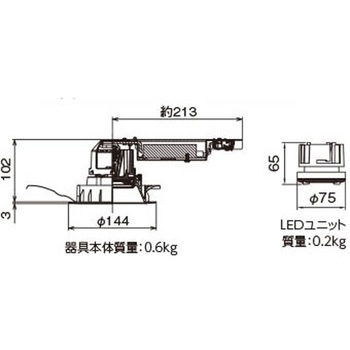 ユニット交換形DL銀色鏡面 東芝ライテック
