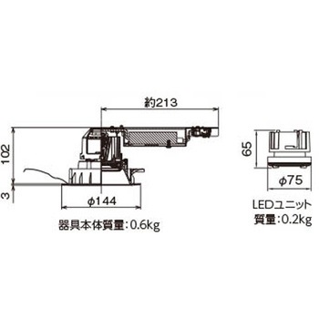 ユニット交換形DL銀色鏡面 東芝ライテック