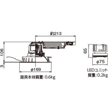 ユニット交換形DL銀色鏡面 東芝ライテック