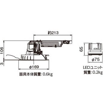 LEKD202015NV-LS9 ユニット交換形DL銀色鏡面 1個 東芝ライテック