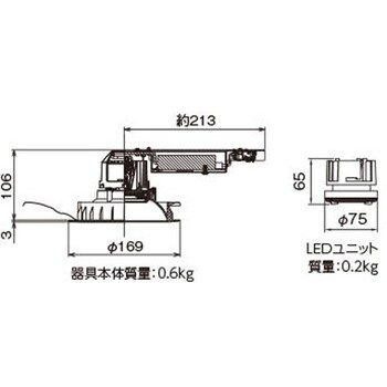 LEKD253015NV-LS9 ユニット交換形DL銀色鏡面 1個 東芝ライテック