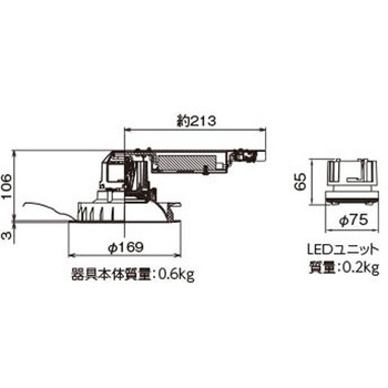 ユニット交換形DL銀色鏡面 東芝ライテック