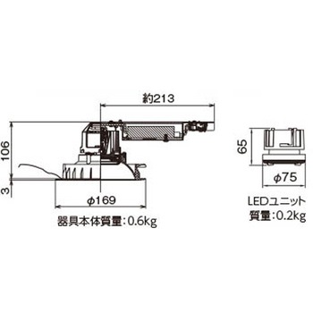ユニット交換形DL銀色鏡面 東芝ライテック