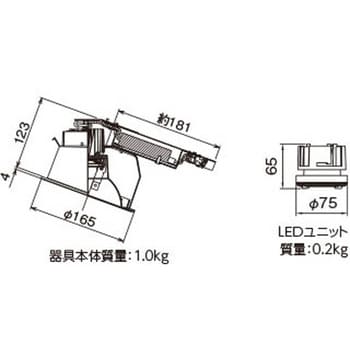 LEKD203715N-LS9 ユニット交換形DL傾斜天井 1個 東芝ライテック 【通販