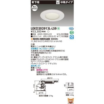 LEKD202913L-LS9 ユニット交換形DL軒下用 1個 東芝ライテック 【通販