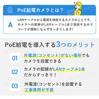 SecuSTATION DZシリーズPoE8ch録画装置+500万画素防犯カメラ4台セット SecuSTATION