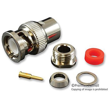 RF/同軸 BNC プラグ STR 50 Ω クランプ/SLDR MULTICOMP