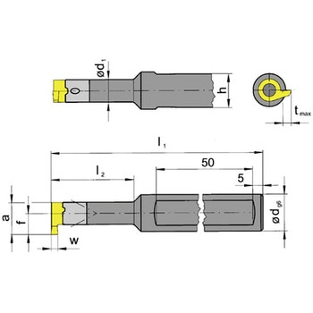 ミニ 小径溝入れ加工用ホルダー B116～ - HORN
