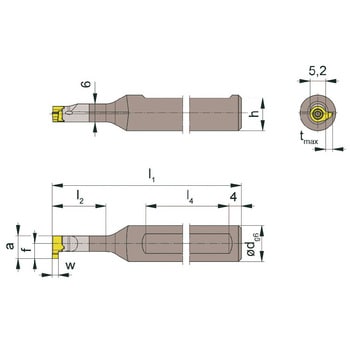 ミニ 小径溝入れ加工用ホルダー LB107～ HORN 突っ切り・溝入れ用