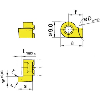 ミニ 小径溝入れ加工用インサート R114～ HORN