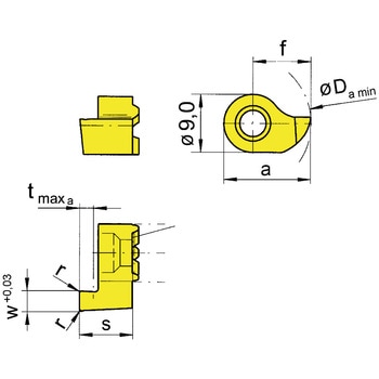 ミニ 小径溝入れ加工用インサート R114～ HORN