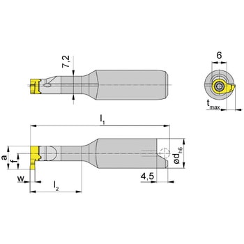ミニ 小径溝入れ加工用ホルダー RB10P～ HORN