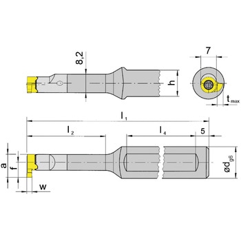 ミニ 小径溝入れ加工用ホルダー RB11P～ HORN