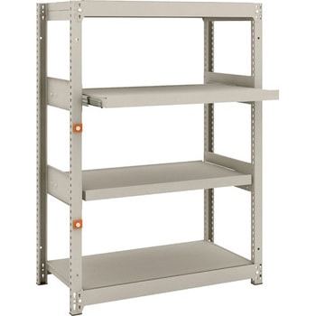 軽中量ボルトレス棚M1．5型(150kgタイプ、高さ1200mm、2段、スライド2段タイプ) TRUSCO