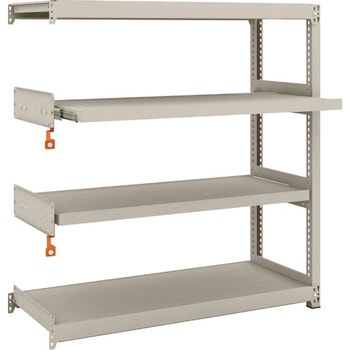 軽中量ボルトレス棚M2型(200kgタイプ、高さ1200mm、2段、スライド2段タイプ) TRUSCO