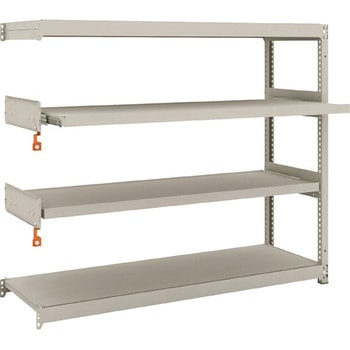 軽中量ボルトレス棚M1．5型(150kgタイプ、高さ1200mm、2段、スライド2段タイプ) TRUSCO