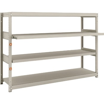 軽中量ボルトレス棚M1．5型(150kgタイプ、高さ1200mm、2段、スライド2段タイプ) - TRUSCO