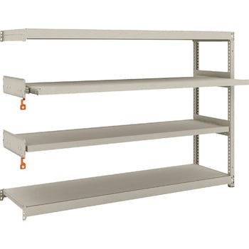 軽中量ボルトレス棚M1．5型(150kgタイプ、高さ1200mm、2段、スライド2段タイプ) TRUSCO