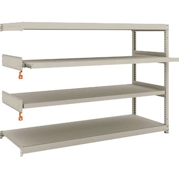 軽中量ボルトレス棚M1．5型(150kgタイプ、高さ1200mm、2段、スライド2段タイプ) TRUSCO