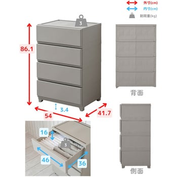 YKCW-4 ABK 壁付きチェスト 1台 JEJ 【通販モノタロウ】