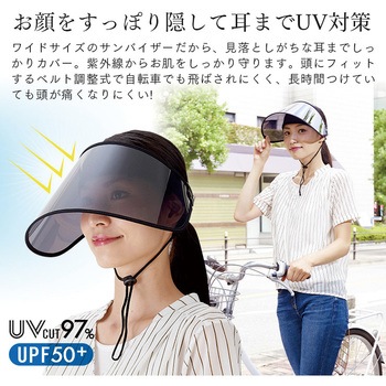 ベルト調整式ズレないサンバイザー アイメディア 日除け帽子 フード サンバイザー 通販モノタロウ