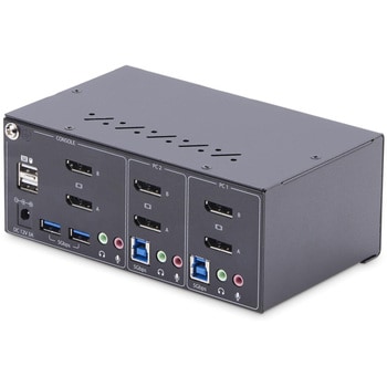 P2DD46A2-KVM-SWITCH KVMスイッチ/2ポート/デュアルモニター/4K60Hz DisplayPort/4x USB-A/押しボタン  ホットキー切換/PC パソコン CPU切替器 1個 StarTech.com 【通販モノタロウ】