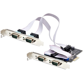 RS232C RS422 RS485インターフェースカード/PCI Express x1/4ポート/921.6Kbps/Win & Linux/DB9増設 拡張 StarTech.com