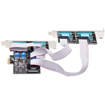 RS232C RS422 RS485インターフェースカード/PCI Express x1/4ポート/921.6Kbps/Win & Linux/DB9増設 拡張 StarTech.com
