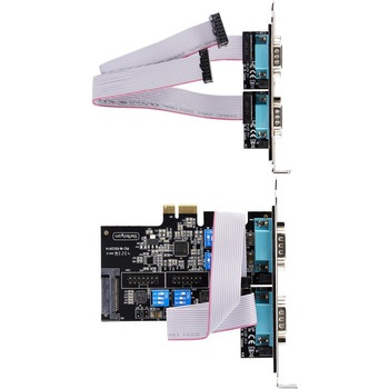 RS232C RS422 RS485インターフェースカード/PCI Express x1/4ポート/921.6Kbps/Win & Linux/DB9増設 拡張 StarTech.com