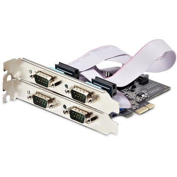 RS232C RS422 RS485インターフェースカード/PCI Express x1/4ポート/921.6Kbps/Win & Linux/DB9増設 拡張 StarTech.com