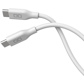 柔らかいシリコンケーブル C to C(Type-C/USB-C) 100W USB PD 2m ホワイト CIO