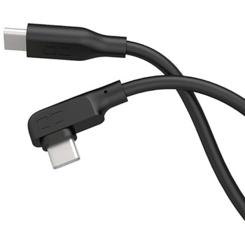 柔らかいシリコンケーブル USB-C & ライトニング 充電ケーブル タイプC(Type-C) (1m， L字， ブラック) CIO