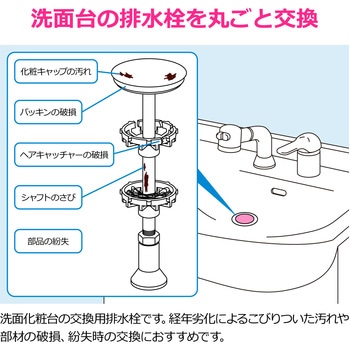これエエやん ガオナ 洗面用排水栓 洗面化粧台 ポップアップ式 簡単交換 ヘアキャッチャー付き - GAONA(ガオナ)
