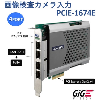 画像検査カメラ入力カードPCI Express GigE/10GigE Vision (PoE) Advantech(アドバンテック)
