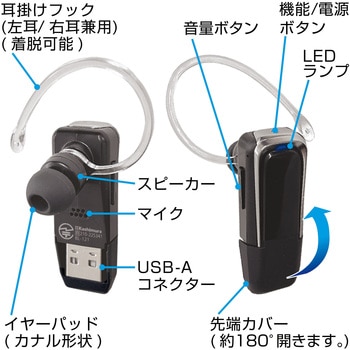 Bluetoothイヤホンマイク USB-A取付 カシムラ