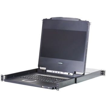 16ポート PS/2-USB VGA デュアルスライド LCD KVMドロワー(ショートレールキット) - ATEN