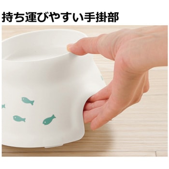 こぼれにくい 脚付キャットディッシュ SS ホワイト - Richell(リッチェル)