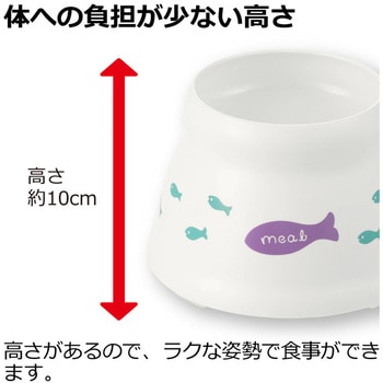 こぼれにくい 脚付キャットディッシュ S ホワイト Richell(リッチェル)