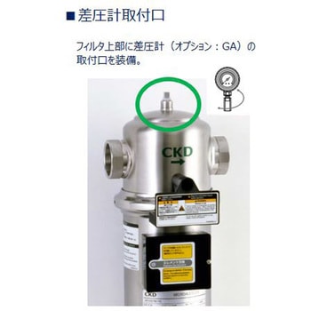 大形メインラインフィルタ AF3000Sシリーズ 空気入口ポート右側(AF3016S-50～) CKD