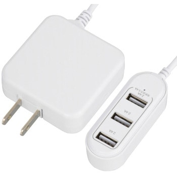 コード付ACアダプターUSB電源タップ オーム電機