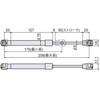 L-429N-100 オイルレスガススプリング(100N) 1本 ジョー・プリンス竹下