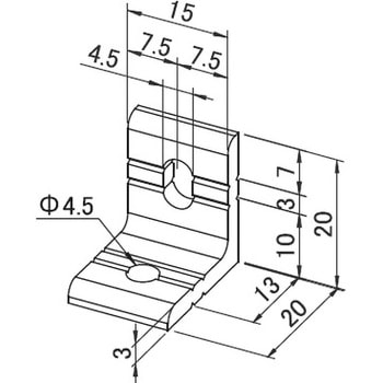 アルミフレーム System20 用アングルブラケット 青木精密工業