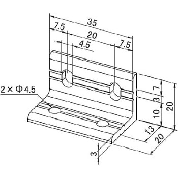 アルミフレーム System20 用アングルブラケット 青木精密工業