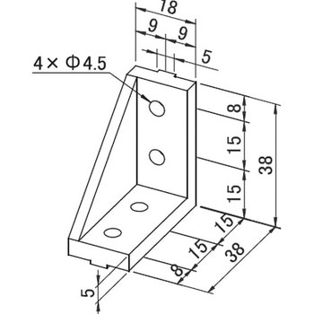 アルミフレーム System20 用アングルブラケット 青木精密工業