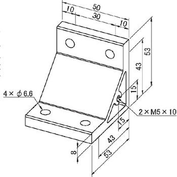 アルミフレーム System30 用アングルブラケット(M5タップ付) 青木精密工業
