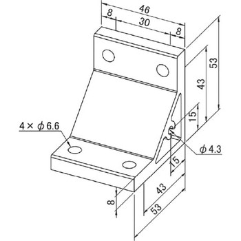 アルミフレーム System30 用アングルブラケット(M5タップ付) 青木精密工業