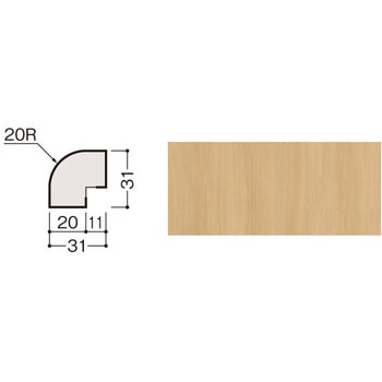 専用施工部材(システリアパネル10型/20型共通)出隅 木口片面塗装有り - 大建工業