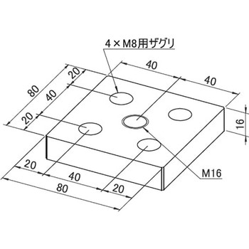 アルミフレーム System40 用スチールフートブラケット 青木精密工業