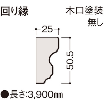 システリアパネルスギ専用施工部材 回り縁 木口塗装無し 大建工業