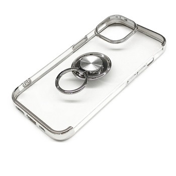 iPhone15Pro 耐衝撃メタリックTPUフレームリング付き背面クリアケース エアージェイ